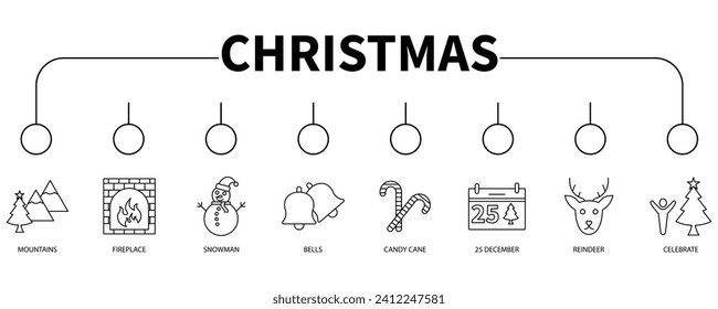 Christmas banner web icon vector illustration concept