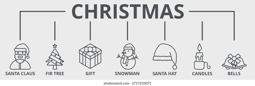 Navidades Anuncio Web icono concepto de Ilustración vectorial