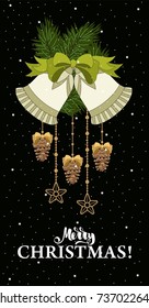 Christmas banner with the words and pictures. Perfect for any advertising. Vector illustrati