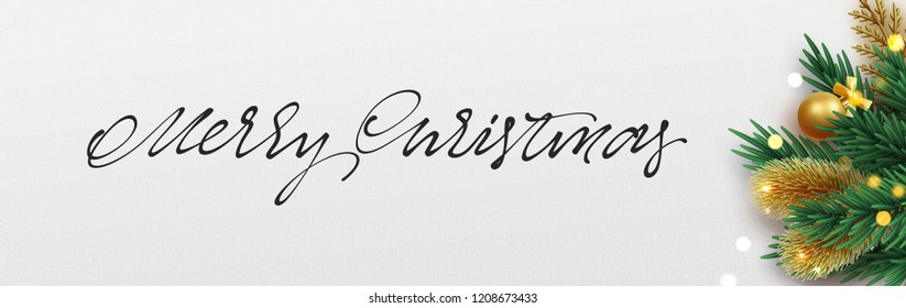 Christmas banner. Xmas festive objects of the composition. Horizontal christmas posters, cards, headers, website.