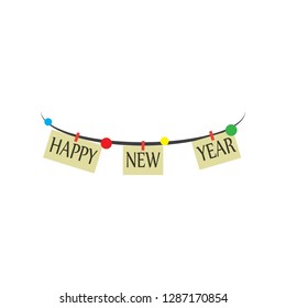 Christmas banner, Xmas sparkling lights garland with gifts and golden tinsel. Christmas posters, cards, headers website.