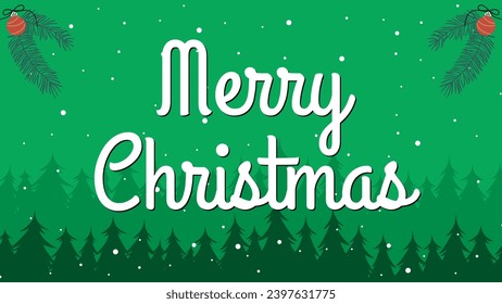 Christmas banner, Xmas sparkling lights garland with tree and golden tinsel. Horizontal christmas posters, cards, headers for website. Happy New Year green background. Vector illustration