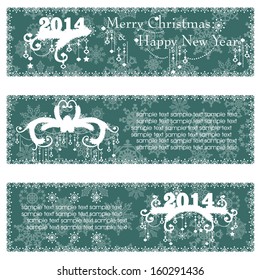 Christmas banners with calligraphic design elements