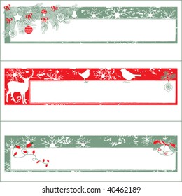 Christmas Banners with Copy Space; vector illustration