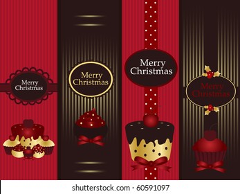 christmas banners with cupcake