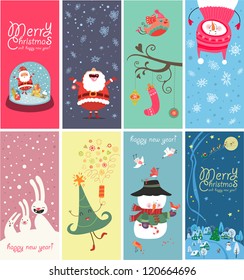 Christmas banners with funny characters