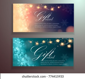 
Christmas banners with gerland and stars. radiance.light. Vector illustration