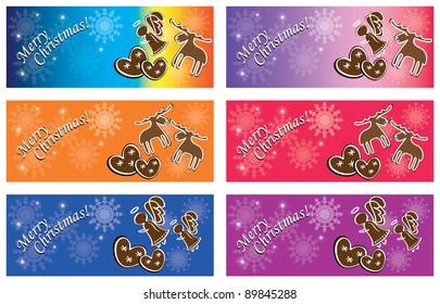 Christmas banners with gingerbread