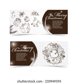 Christmas banners. hand drawn vector design
