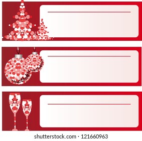 Christmas banners with holiday greeting decorations