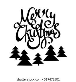 Christmas banners. Merry Christmas handwritten calligraphy font. Christmas card. Merry Christmas hand written font.