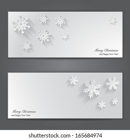 Christmas banners with paper snowflakes.