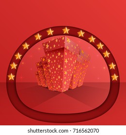 Christmas banners with presents and star. Vector.