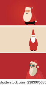 Christmas banners with Santa Claus, vector illustration in a flat style
