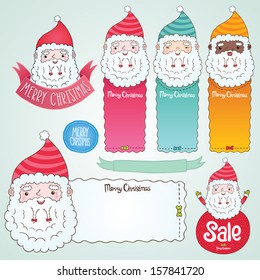 Christmas banners set with Santa Claus