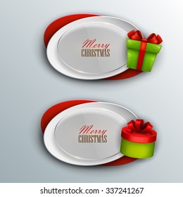Christmas banners set. Vector illustration. 