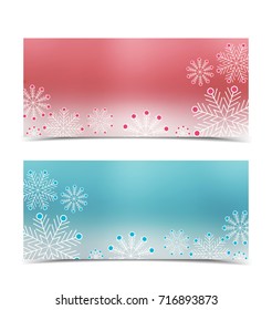 Christmas banners with snow