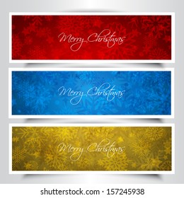 Christmas banners with a snowflake and stars design