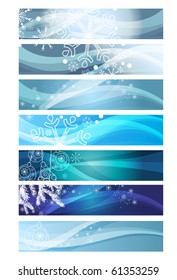 Christmas banners with snowflakes