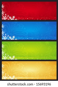 christmas banners with snowflakes, vector illustration