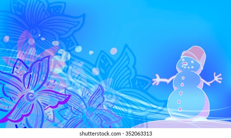 Christmas banners with Snowman. Elegant vector illustration