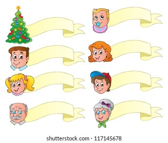Christmas banners theme set 1 - vector illustration.
