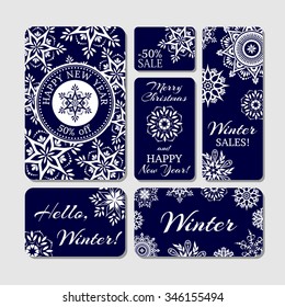 Christmas banners. Winter sales.