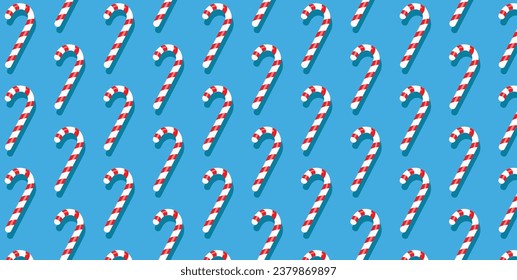 christmas bar candy pattern on light blue background