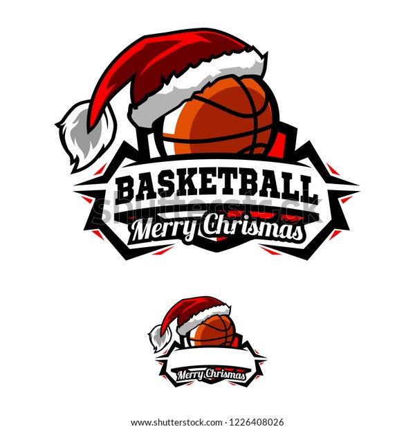 Christmas Basketball Logo Stock Vector (Royalty Free) 1226408026