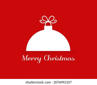 Christmas bauble background Merry Christmas greeting card. Vector illustration.