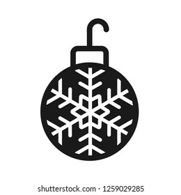 Christmas bauble ball linear icon. New year tree toy vector sign. Hanging xmas bauble toy ball icon. Christmas ball icon. Decorative tree toy vector symbol. 