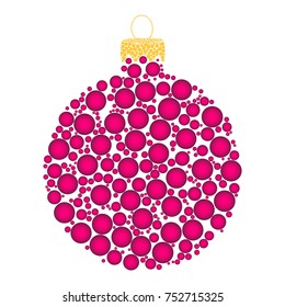 christmas bauble dotted vector design  isolated on white background