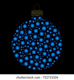 christmas bauble dotted vector design  isolated on dark background