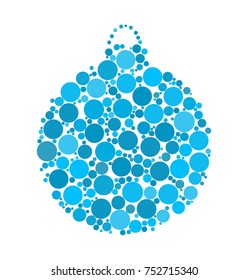 christmas bauble dotted vector design  isolated on white background