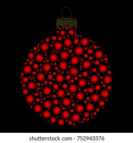 christmas bauble dotted vector design  isolated on dark background