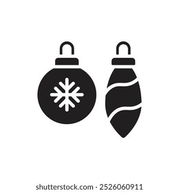 Christmas Bauble Filled Icon Vector Illustration