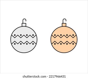 Christmas bauble. Flatten art for christmas projects