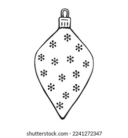 Christmas bauble. Hand drawn vector illustration.