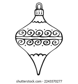Weihnachtsbaubel. Handgezeichnete Vektorgrafik.