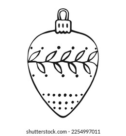 Weihnachtsbaubel. Handgezeichnete Vektorgrafik.