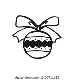 Christmas bauble. Hand drawn vector illustration.