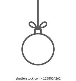 Christmas bauble hanging ornament line icon. Vector illustration