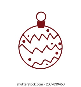 navidad bauble icono estilo lineal