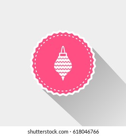 christmas Bauble icon with long shadow