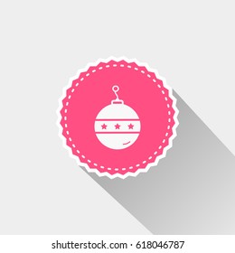 christmas Bauble icon with long shadow
