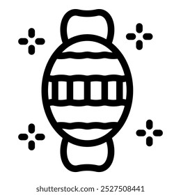 Christmas bauble icon, outline style, perfect for web and print projects