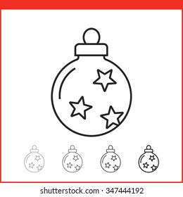 Icono bauble de Navidad. Icono del vector. Estilo lineal