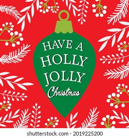 Christmas bauble and lettering for christmas card, gift bag or box design