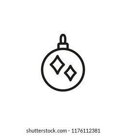 Christmas bauble line icon. Christmas decoration, New Year, fir tree decoration. Holiday concept. Vector illustration can be used for topics like party, celebration, tradition