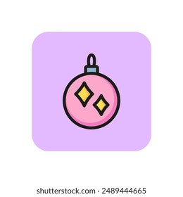 Christmas bauble line icon. Christmas decoration, New Year, fir tree decoration. Holiday concept. Vector illustration can be used for topics like party, celebration, tradition